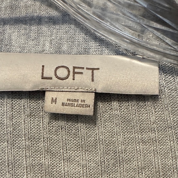 LOFT Women's Light Gray Long Cardigan - Picture 4 of 5